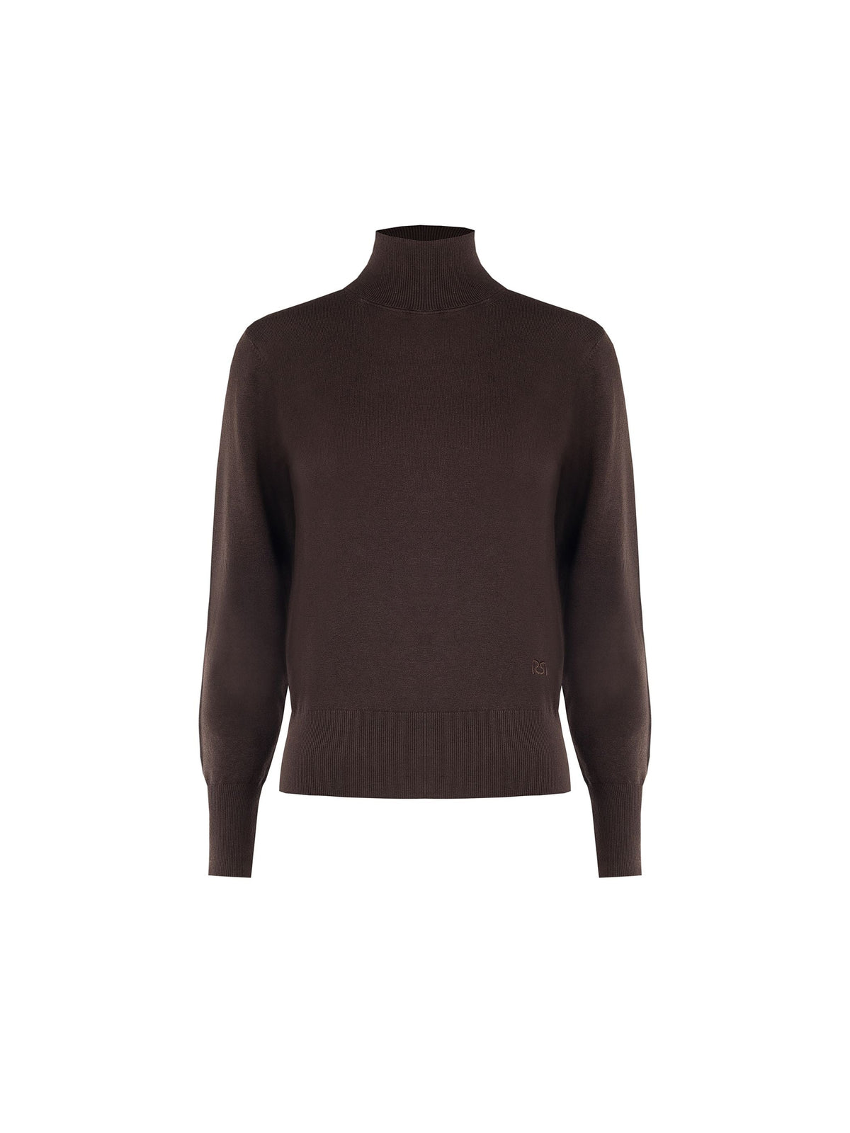 Maglia a dolcevita in viscosa marrone moro