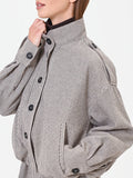 Capospalla blouson pied de poule tortora e beige