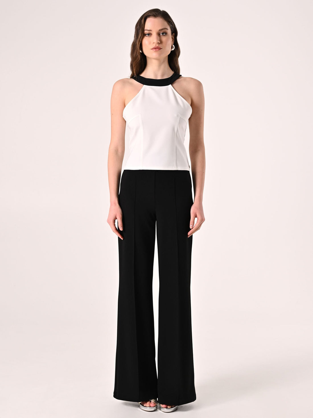 Top Bicolore Black & White con Fiocco