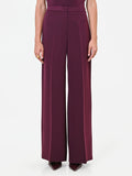 Pantalone Studio  palazzo bordeaux in crepe gessato