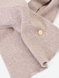 Sciarpa in maglia a costine tortora beige con punti luce