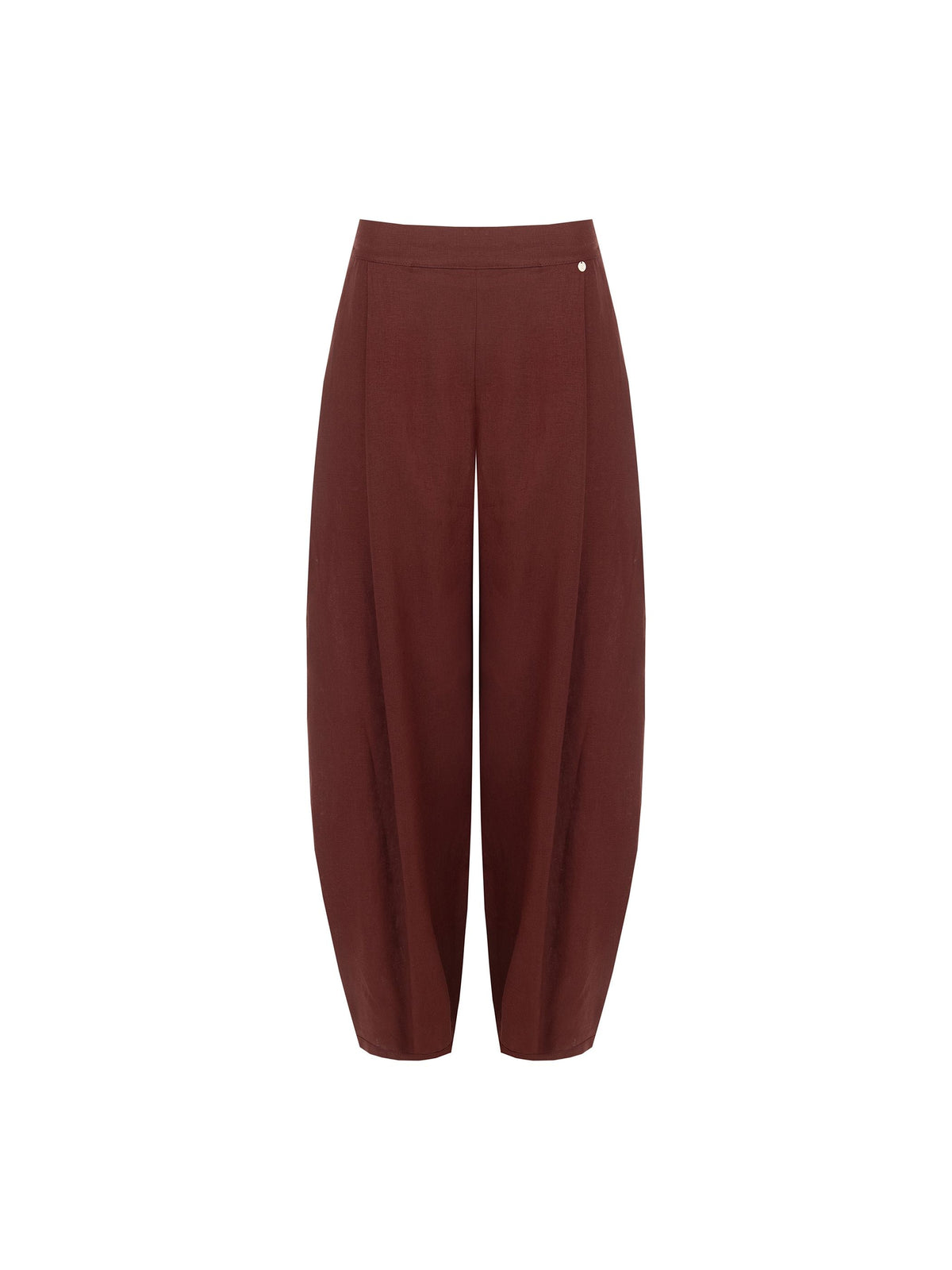 Pantalone bordeaux a palloncino in lino