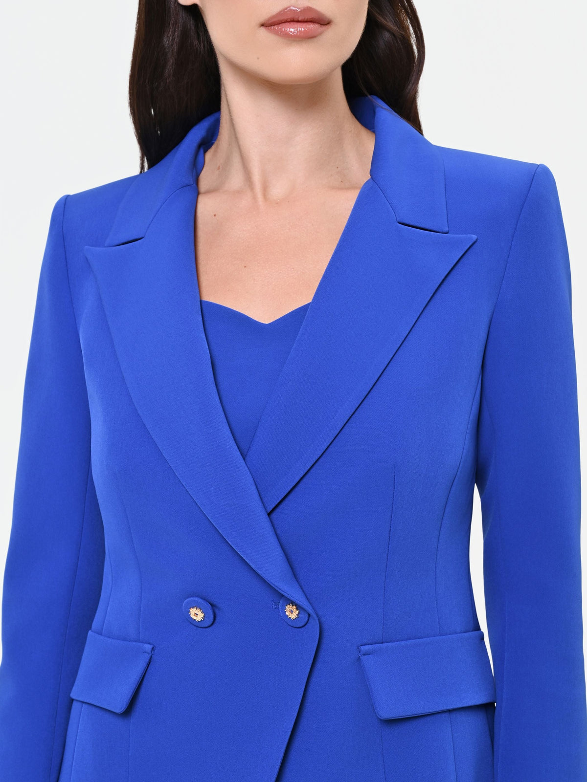 Giacca blazer blu cina monopetto