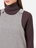 Abito scamiciato tortora beige a trapezio
