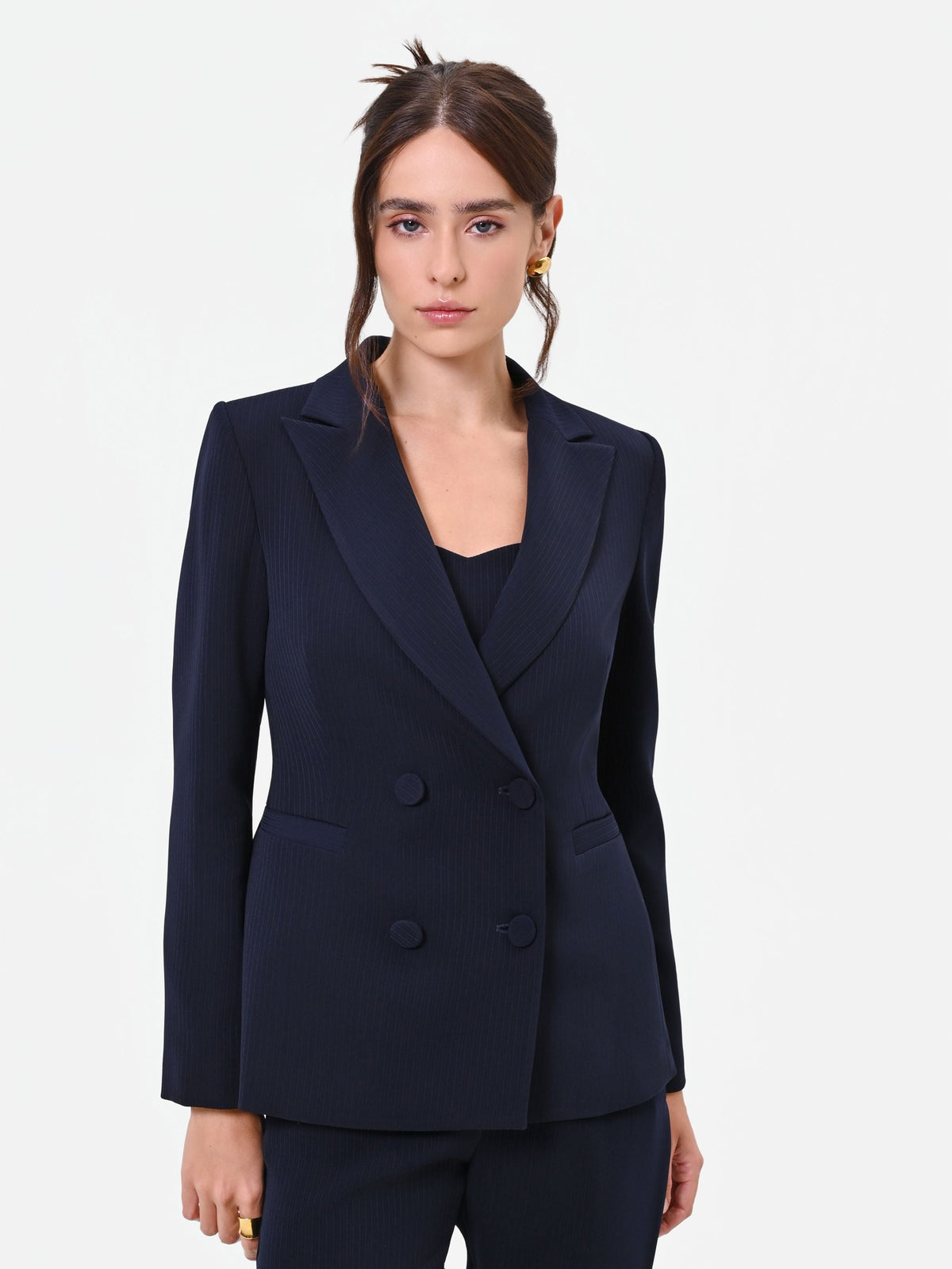 Giacca Studio doppiopetto gessata blu navy