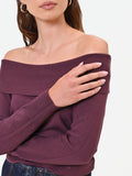 Maglia off the shoulders bordeaux in misto viscosa