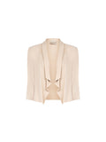Giacca tortora beige dal design aperto in viscosa