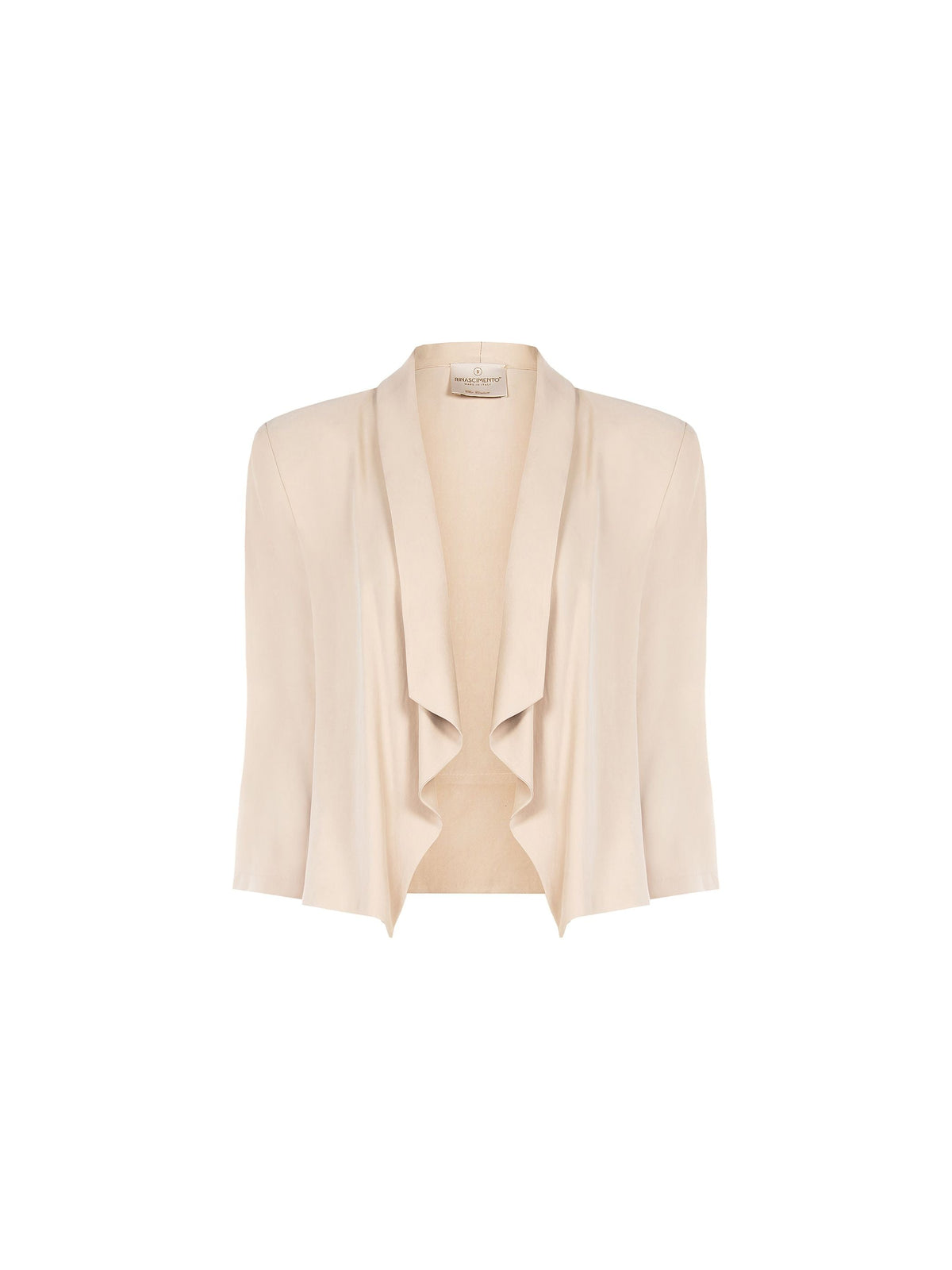 Giacca tortora beige dal design aperto in viscosa