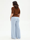 Pantalone Curvy a palazzo cielo azzurro