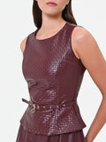 Abito midi in similpelle rosso bordeaux Giorgia Palmas X Rinascimento