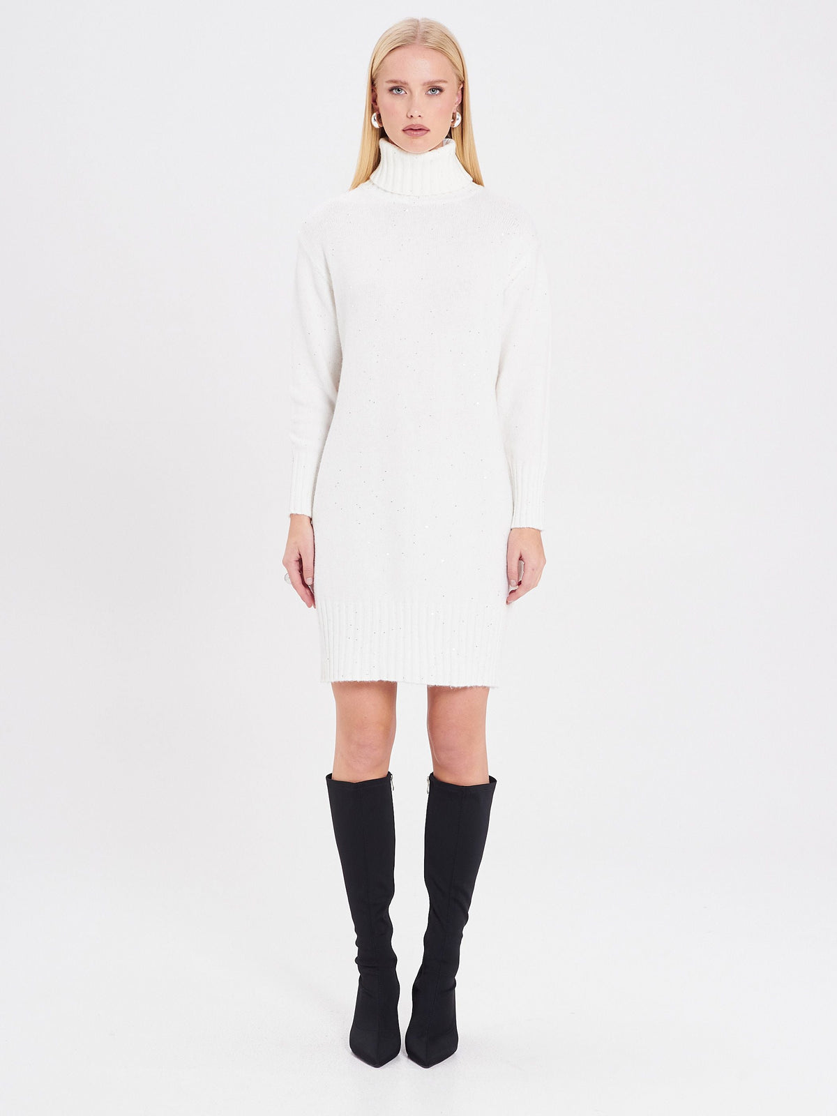 Abito in Maglia Bianco