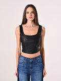 Top Simil Pelle Nero