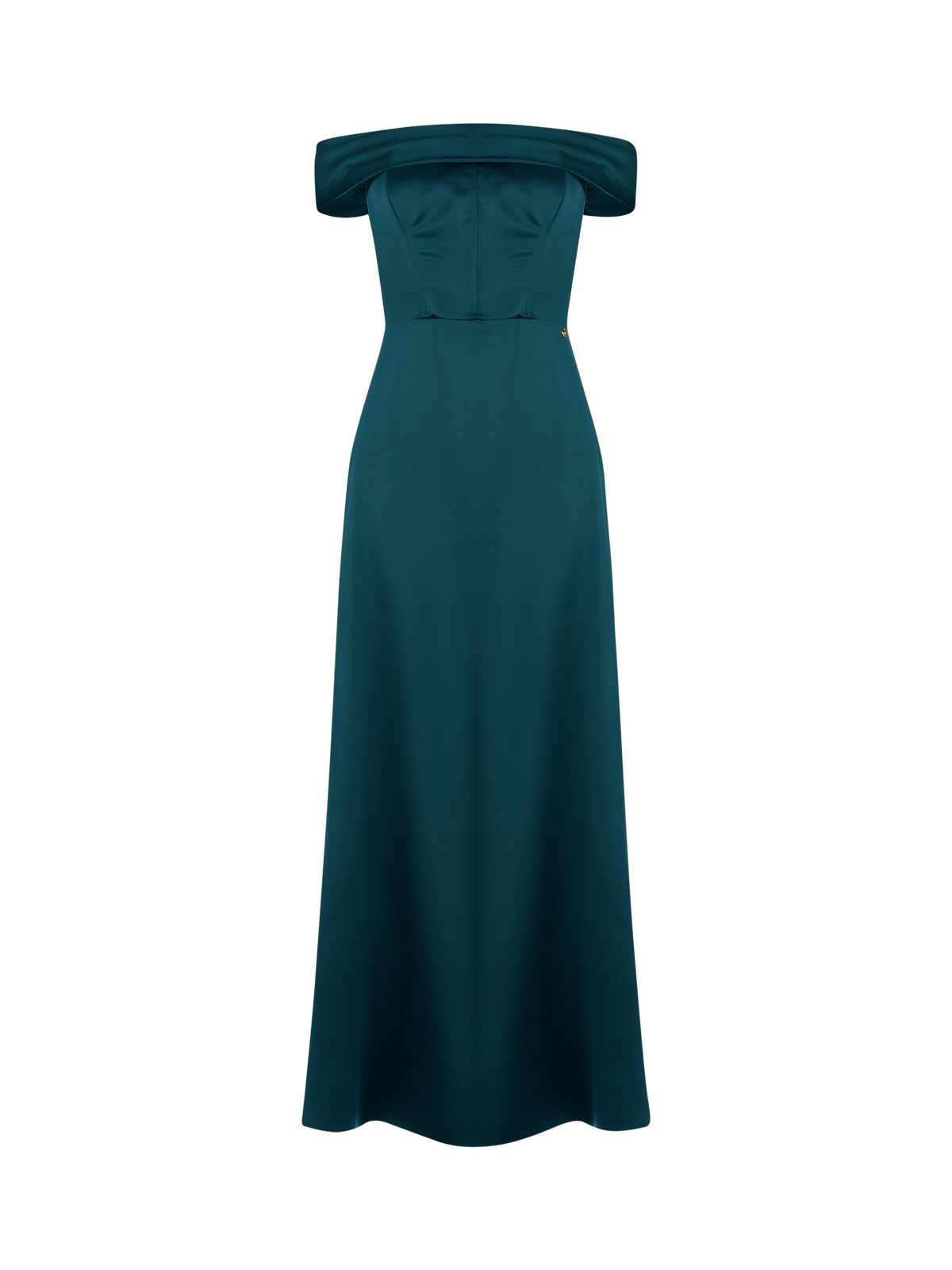 Abito Lungo off-the-shoulders Verde Reale