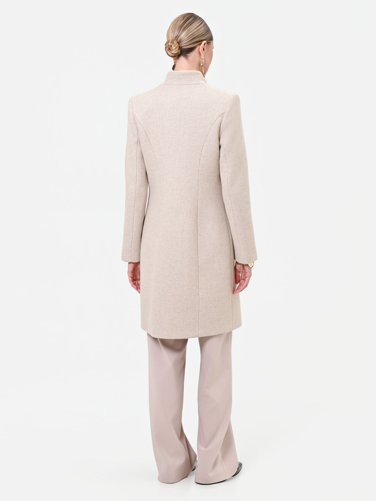 Cappotto doppiopetto tortora beige misto lana