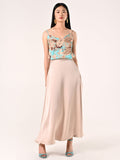 Gonna in Raso Beige Chiaro