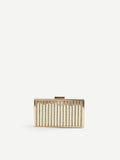 Clutch rigida argento con pavé di strass