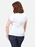 Blusa Curvy asimmetrica panna bianco in raso
