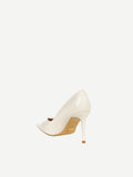 Décolleté beige in vernice