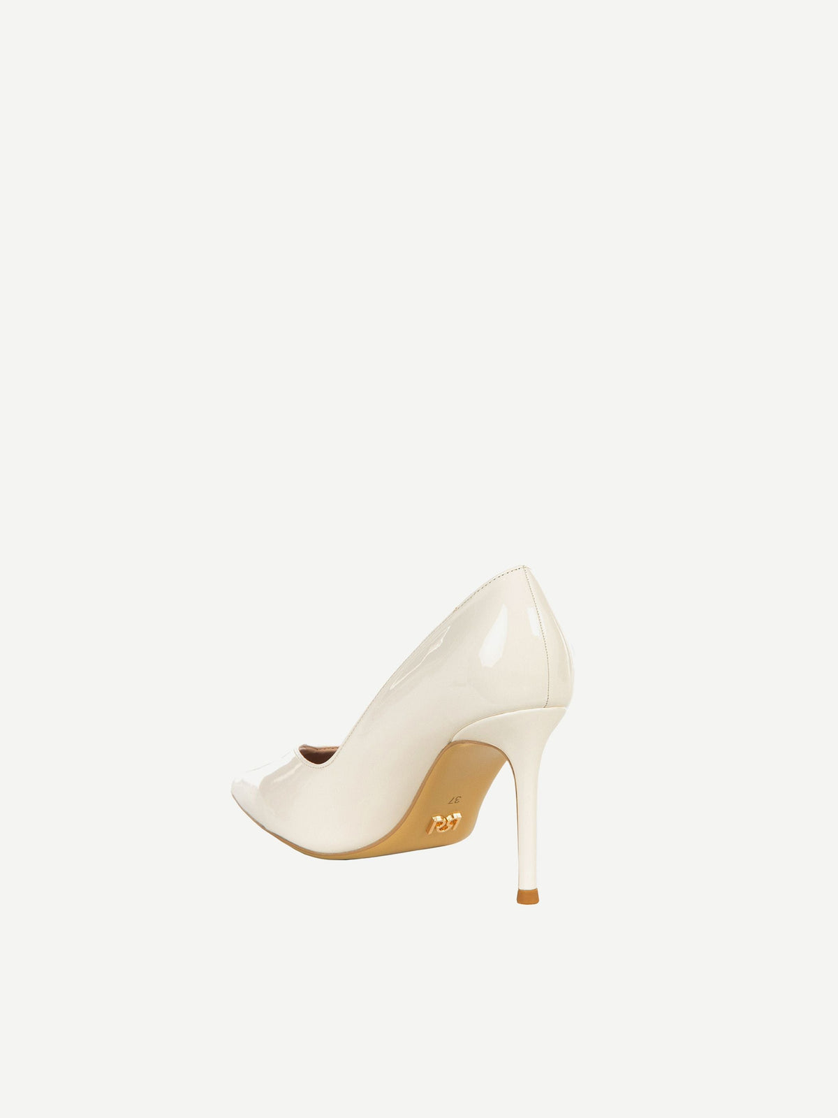 Décolleté beige in vernice
