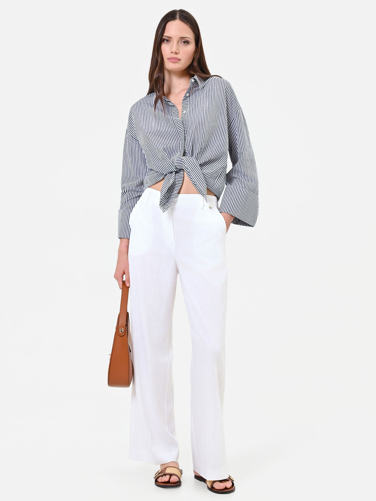 Pantalone bianco in lino