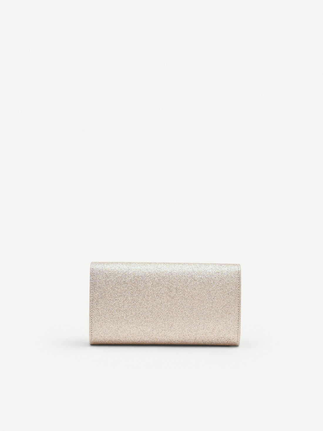 Clutch oro champagne con profilo metallico