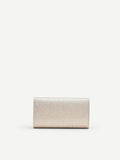 Clutch oro champagne con profilo metallico