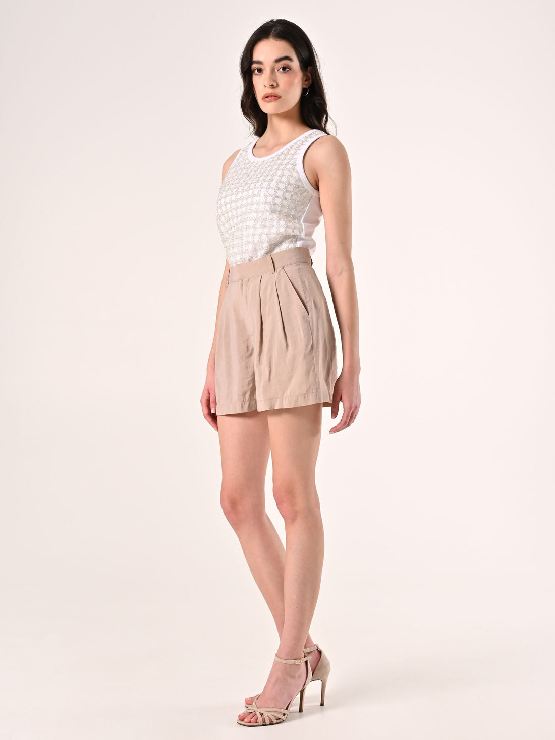 Shorts Beige Scuro in Misto Modal
