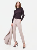 Pantalone a sigaretta tortora beige con piega centrale
