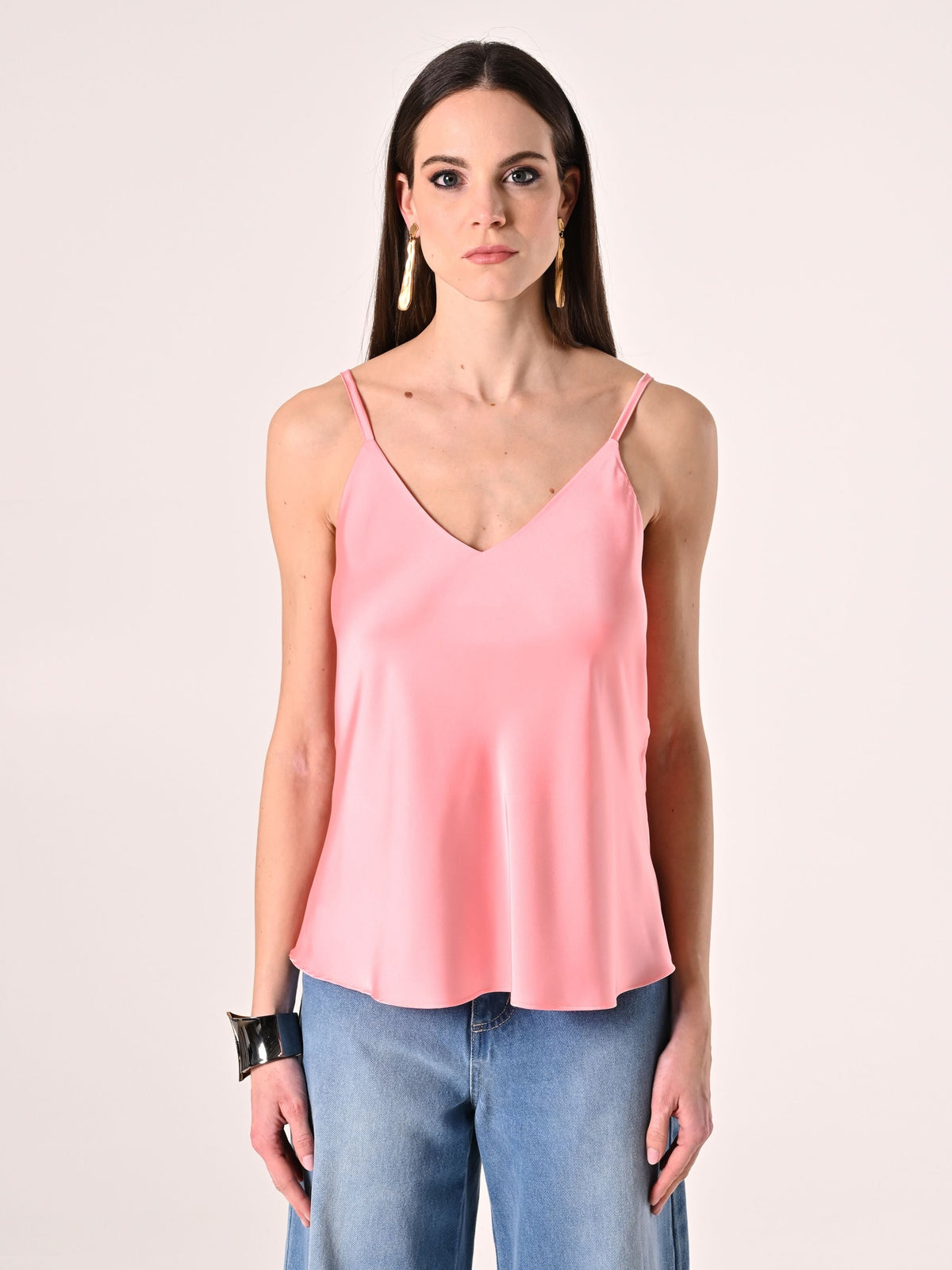 Top Spalline Sottili Rosa Antico