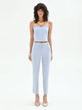 Pantalone slim cielo azzurro
