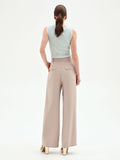Pantalone palazzo tortora beige