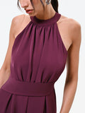 Tuta rosso bordeaux con pantalone palazzo