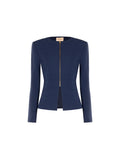 Giacca blu navy in scuba crèpe