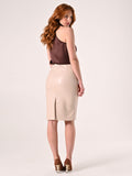 Gonna in simil Pelle Beige
