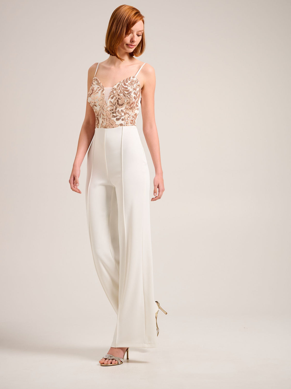 Tuta Bianca Paillettes