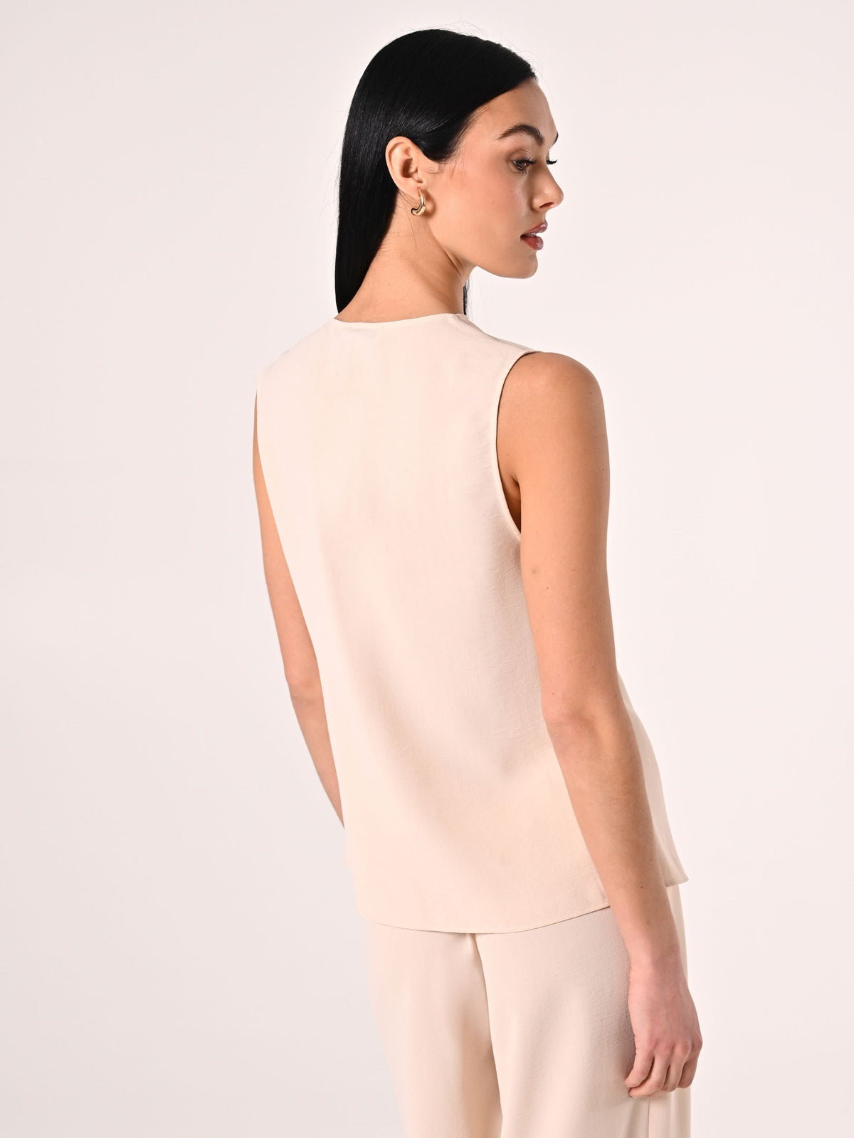 Top Beige effetto Goffrato