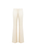 Pantalone a palazzo in raso beige chiaro