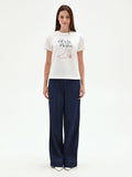 T-shirt bianca con stampa 'The Devil Wears Prada' in cotone