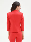 Giacca blazer rosso fragola dalla linea avvitata