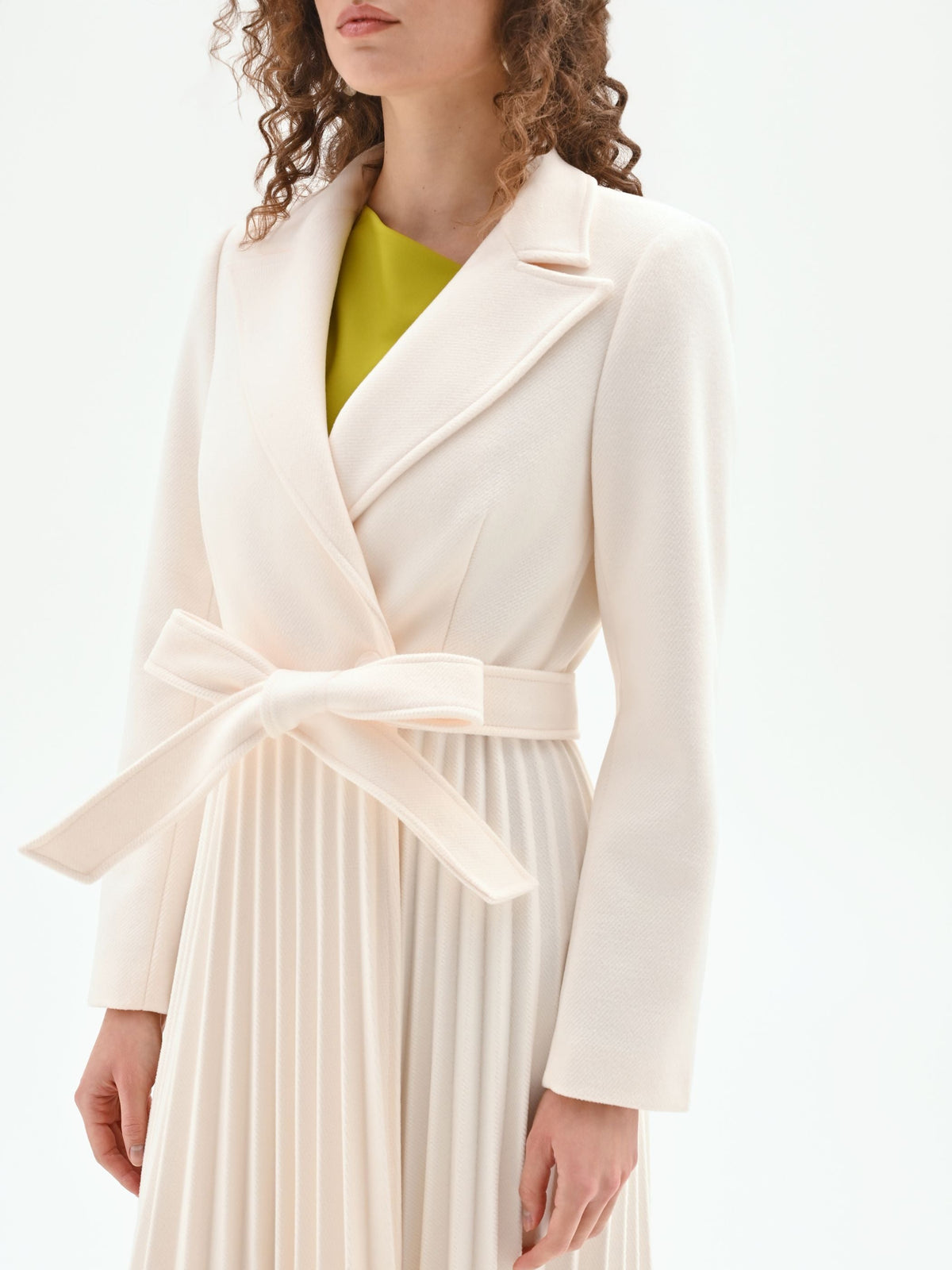 Cappotto bianco plissé