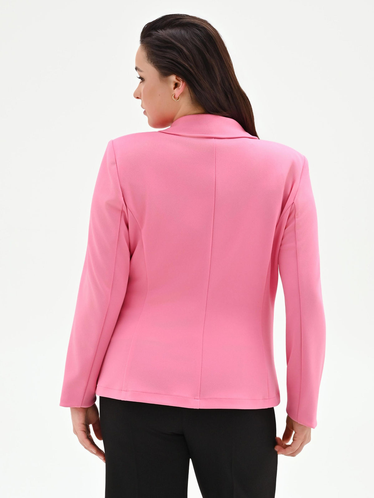 Giacca Curvy rosa in scuba crèpe