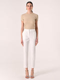 Pantaloni con Bottone Ricoperto Bianchi