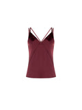 Top in raso bordeaux rosso con doppie spalline Giorgia Palmas X Rinascimento