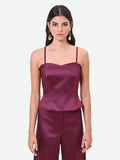 Top bustier bordeaux rosso in raso Giorgia Palmas X Rinascimento