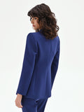 Giacca Studio blu indaco con drappeggio laterale