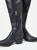 Stivale nero stile texano con gambale alto