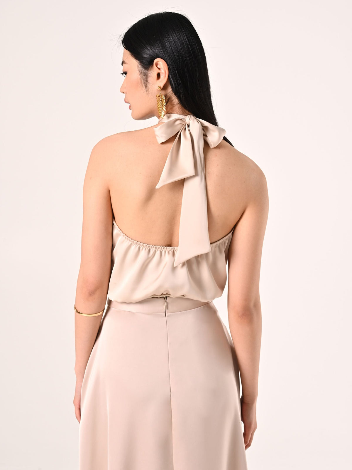 Top in Raso Beige Chiaro