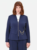 Giacca Curvy  blu navy in scuba crepe