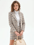 Blazer in tweed check color cioccolato