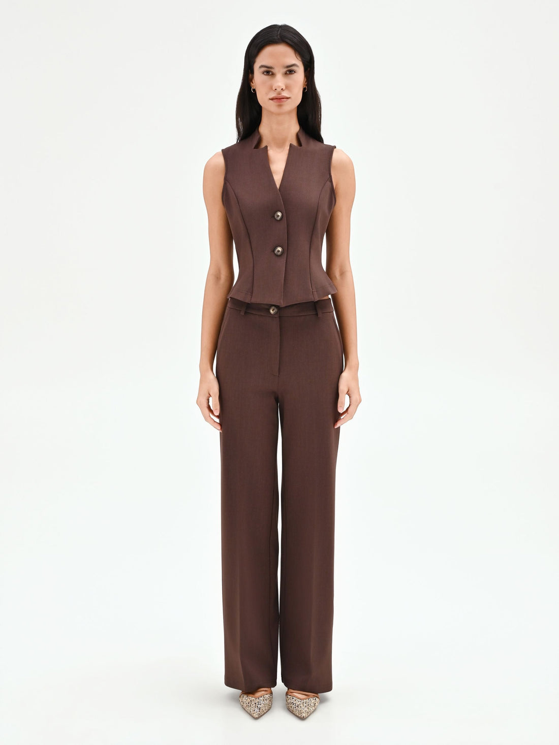 Pantalone cioccolato a gamba dritta